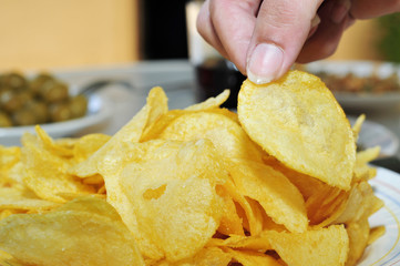 Wall Mural - potato chips and other appetizers