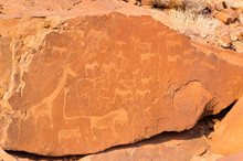 Lion Man Prehistoric Rock Engravings At Twyfelfontein, Namibia