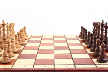 Poster - chess on chessboard before the game