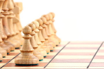 Poster - chess on chessboard before the game