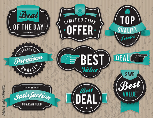 Fotomural Retro business labels and badges