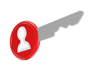 Sticker - Contact icon on a key symbol.