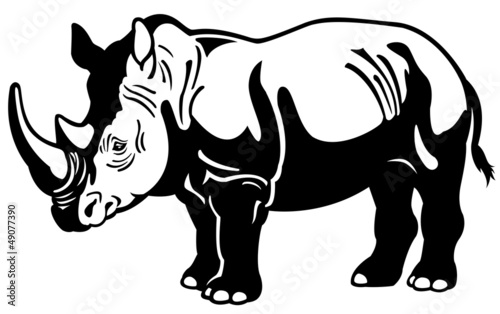 Fototapeta na wymiar rhinoceros black white