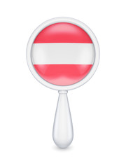 Sticker - Loupe with austrian flag.