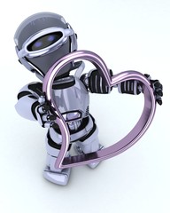 Sticker - Robot with heart charm