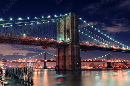 Naklejka - mata magnetyczna na lodówkę Urban bridge night scene