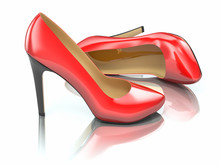 Red High Heels Shoe. 3d