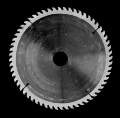 Circular saw isolated over a black background