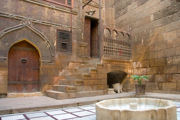 Fototapeta egipt antyczny pejzaż fontanna