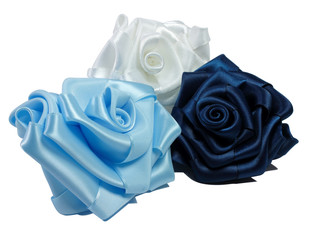 Three silk roses