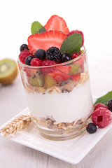 Poster - fruits, oat flakes and dairy