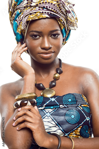 Naklejka na kafelki African fashion model.