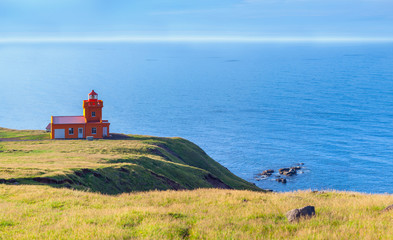 North Iceland Sea Landscape With Lighthouse