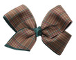 Brown plaid ribbon bow