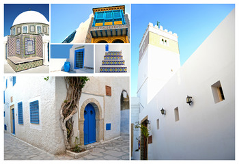 Tunisian architecture with the typical colors, white and blue