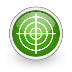 Leinwandbilder - target green circle glossy web icon on white background