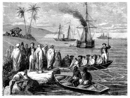 Photographie Arabians Meeting Europeans - 19th century