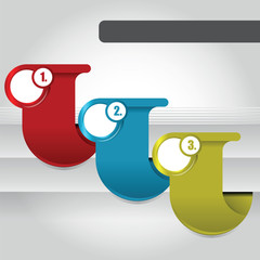 Aufkleber - Vector abstract background with three tabs