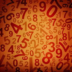 Numbers on fabric texture background