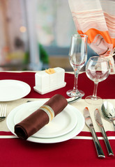 Wall Mural - holiday table setting, close up