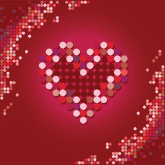 Poster - Heart of the stars on a red background