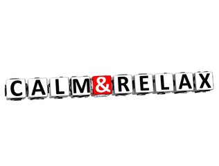 Aufkleber - 3D Calm and Relax Crossword Block text on white background