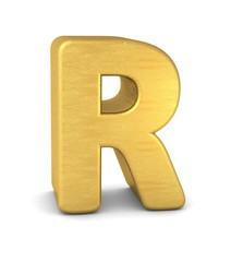 Wall Mural - buchstabe letter R gold vertikal