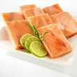 Salmon fillet cubes