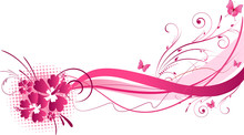Hibiscus Pink Florals Design