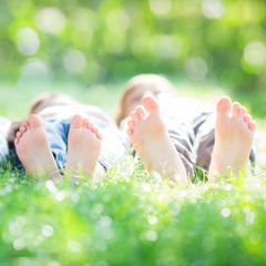 Sticker - Family lying on grass