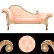 pink and golden vintage sofa –  luxury furniture background