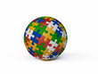 Jigsaw Puzzle Ball in 3D