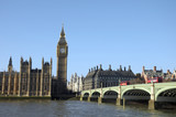 Fototapeta Big Ben - Big Ben, Westminster Bridge and River Thames