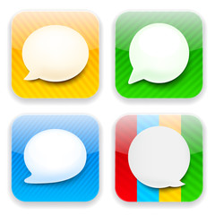 Poster - Web speech bubble app icons.