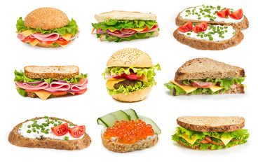 Wall Mural - Collage of sandwiches