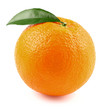 Juicy orange with leaf