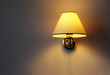 Wall lamp with yellow shade from canvas