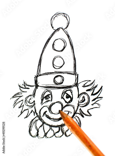 Clown Dessin Au Crayon Stock Illustration Adobe Stock
