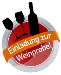 Sticker - Einladung zur Weinprobe