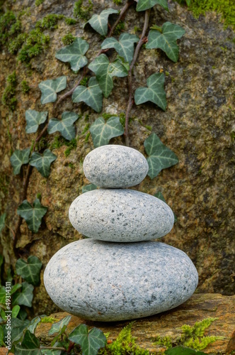 Foto-Vertikallamellen zum Austausch - Zen Steinskulptur (von Fotoschlick)
