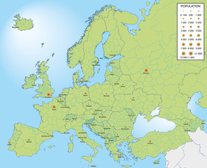 European countries with provinces and capital population