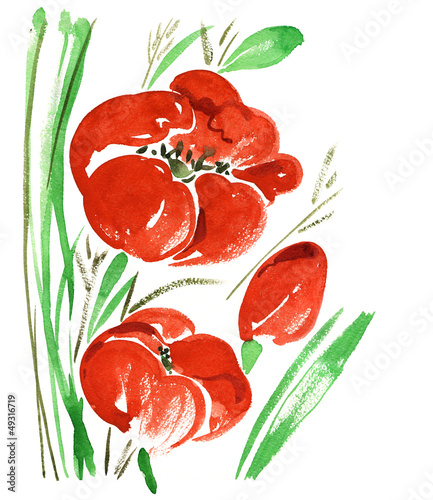 Naklejka dekoracyjna Poppies