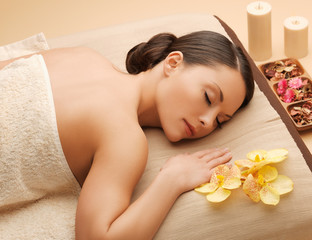 Poster - beautiful woman in spa salon