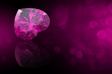 Wall Mural - Heart shape gemstone. Collections of jewelry gems