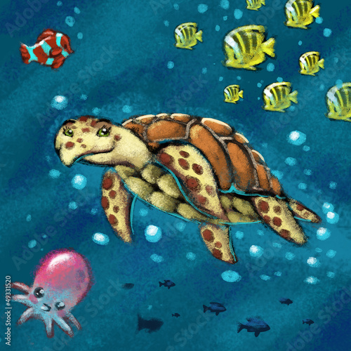 Nowoczesny obraz na płótnie tortuga de mar