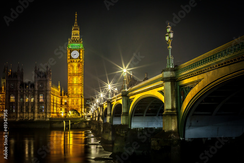 Nowoczesny obraz na płótnie Big Ben Clock Tower and Parliament house at city of westminster,