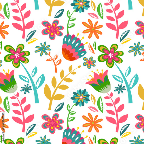 Nowoczesny obraz na płótnie seamless flower pattern background