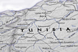 Fototapeta Londyn - Old paper world map. Tunisia