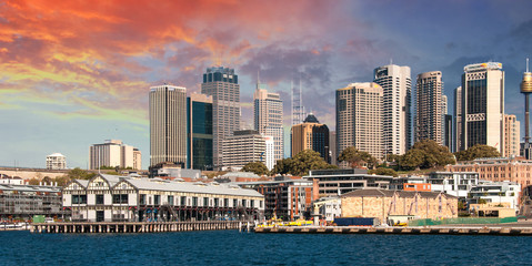 Sticker - Skyscrapers of Sydney Harbour in Port Jackson, natural harbour o