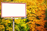 Fototapeta Na ścianę - Blank white billboard at the park